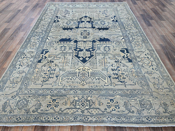 6'0" x 8'11" New Hand Knotted Grey Wool Rectangle Oriental Rug - MOA102324