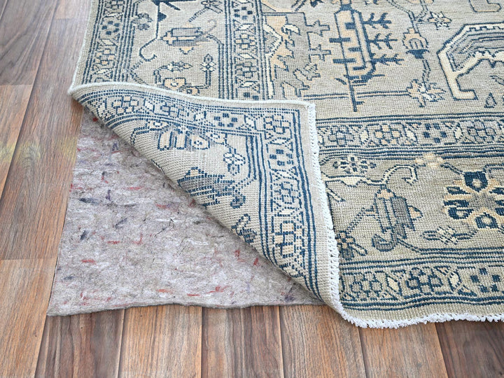 6'0" x 8'11" New Hand Knotted Grey Wool Rectangle Oriental Rug - MOA102324
