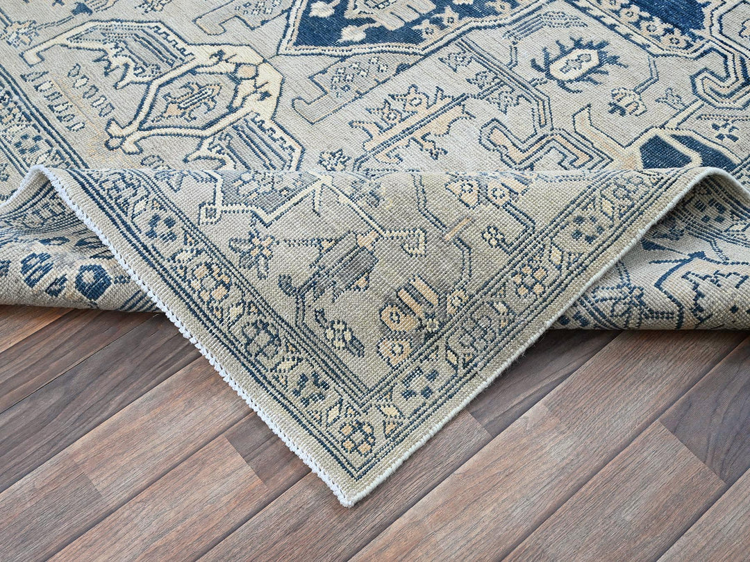 6'0" x 8'11" New Hand Knotted Grey Wool Rectangle Oriental Rug - MOA102324