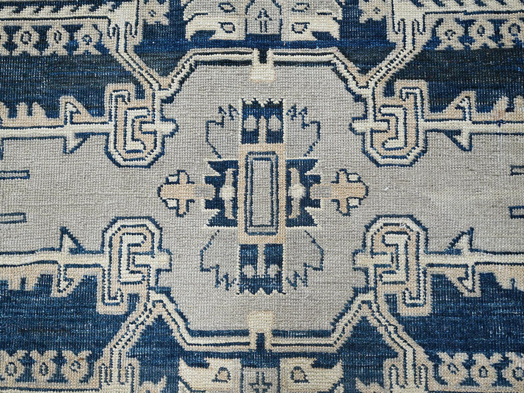 6'0" x 8'11" New Hand Knotted Grey Wool Rectangle Oriental Rug - MOA102324