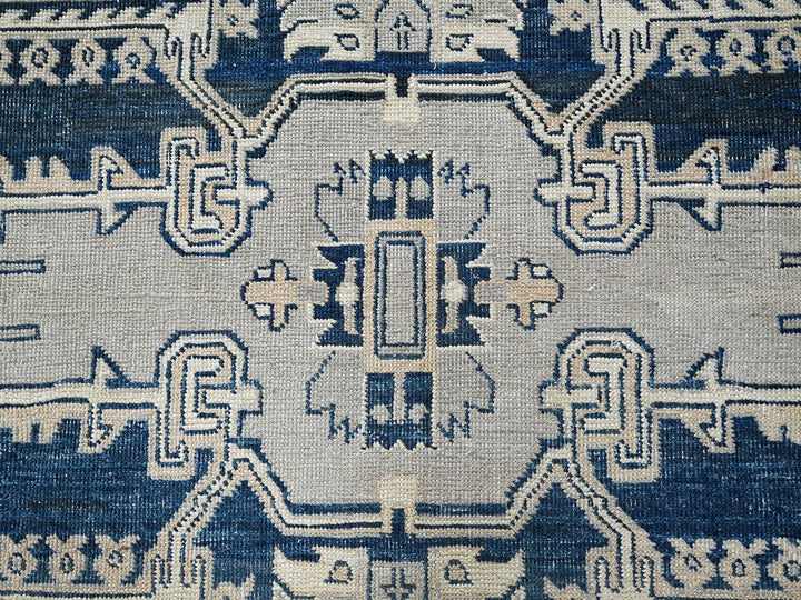 6'0" x 8'11" New Hand Knotted Grey Wool Rectangle Oriental Rug - MOA102324