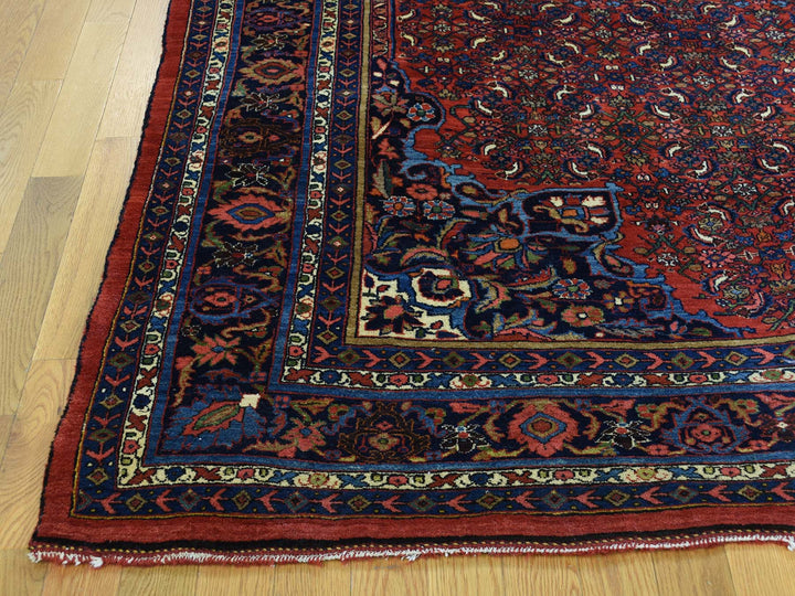 10'5" x 13'9" Vintage Hand Knotted Red Wool Rectangle Oriental Rug - MOA10232840