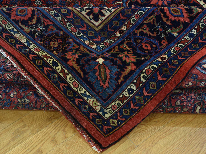 10'5" x 13'9" Vintage Hand Knotted Red Wool Rectangle Oriental Rug - MOA10232840