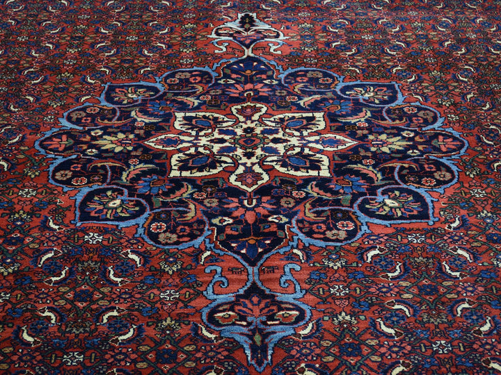10'5" x 13'9" Vintage Hand Knotted Red Wool Rectangle Oriental Rug - MOA10232840