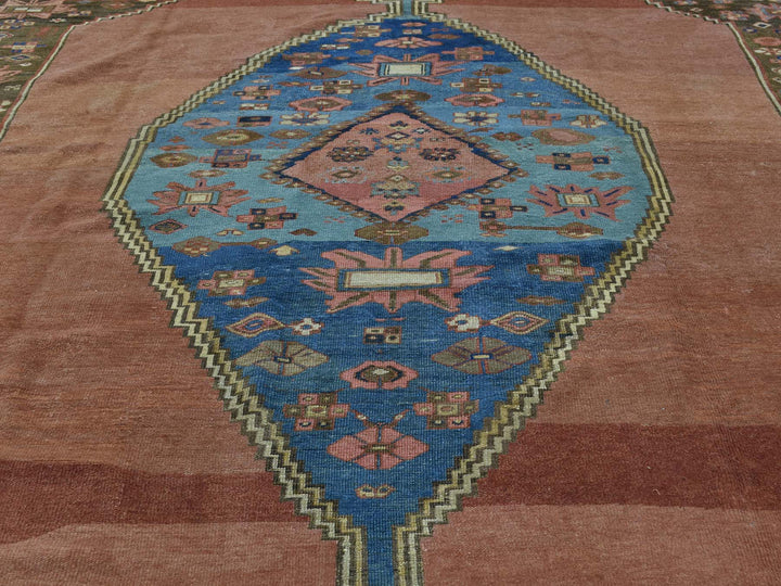 10'8" x 14'1" Vintage Hand Knotted Brown Wool Rectangle Oriental Rug - MOA10234131