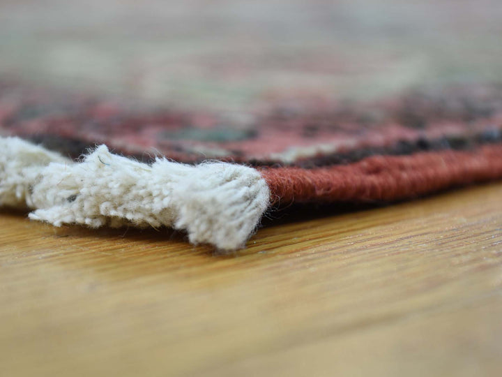 9'0" x 11'3" Vintage Hand Knotted Red Wool Rectangle Oriental Rug - MOA10234425