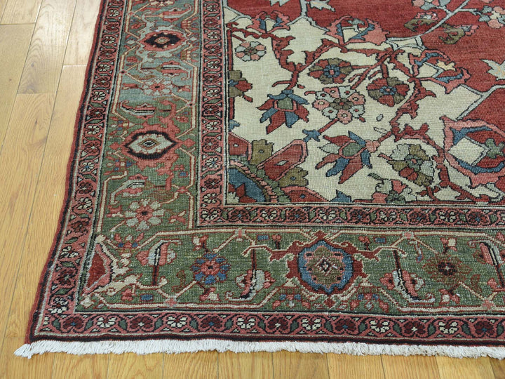 9'0" x 11'3" Vintage Hand Knotted Red Wool Rectangle Oriental Rug - MOA10234425