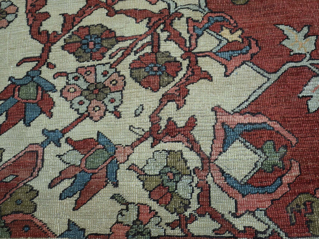 9'0" x 11'3" Vintage Hand Knotted Red Wool Rectangle Oriental Rug - MOA10234425