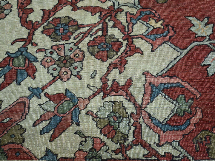 9'0" x 11'3" Vintage Hand Knotted Red Wool Rectangle Oriental Rug - MOA10234425