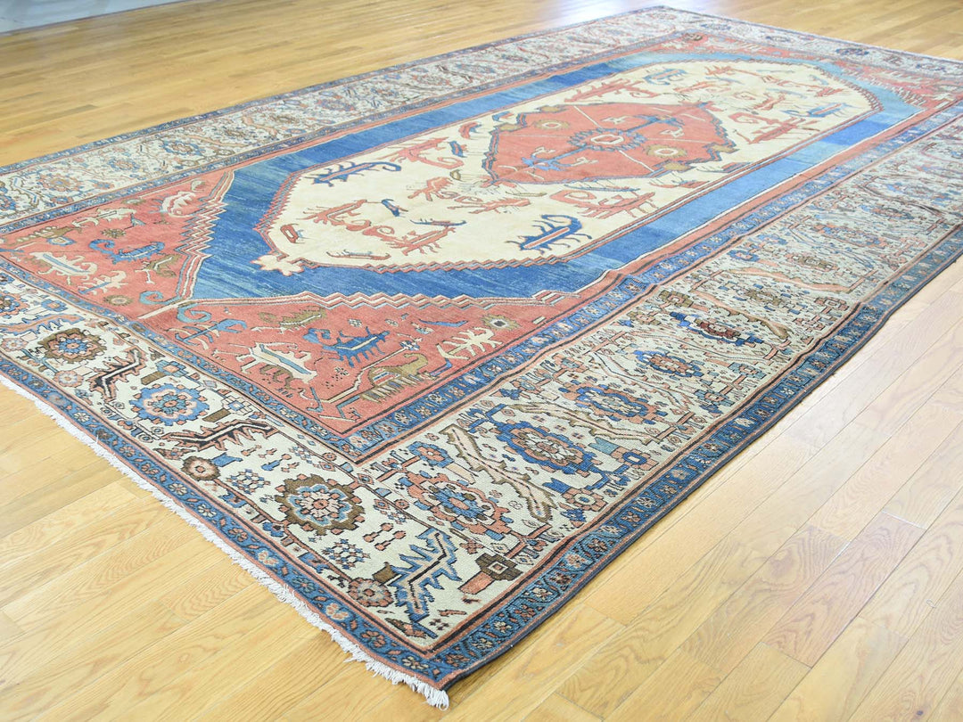 8'4" x 14'0" Vintage Hand Knotted Red Wool Rectangle Oriental Rug - MOA10234427