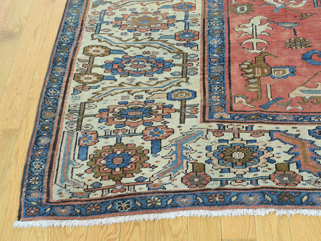 8'4" x 14'0" Vintage Hand Knotted Red Wool Rectangle Oriental Rug - MOA10234427