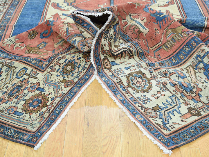 8'4" x 14'0" Vintage Hand Knotted Red Wool Runner Oriental Rug - MOA10234427