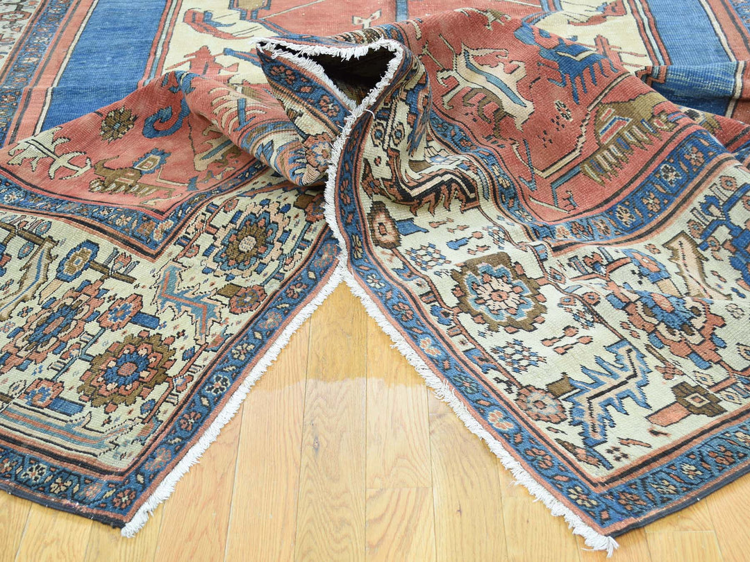 8'4" x 14'0" Vintage Hand Knotted Red Wool Rectangle Oriental Rug - MOA10234427