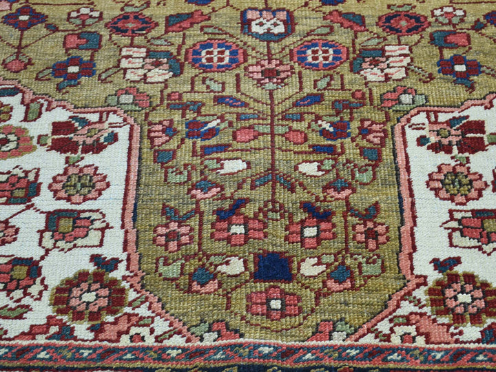 4'6" x 6'4" Vintage Hand Knotted Green Wool Rectangle Oriental Rug - MOA10234451