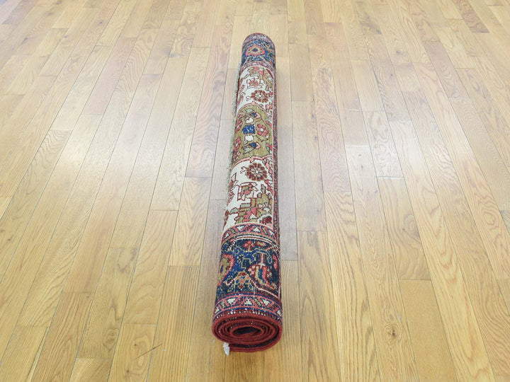 4'6" x 6'4" Vintage Hand Knotted Green Wool Rectangle Oriental Rug - MOA10234451