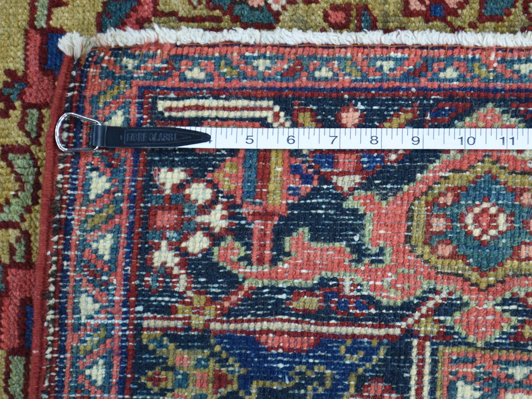 4'6" x 6'4" Vintage Hand Knotted Green Wool Rectangle Oriental Rug - MOA10234451