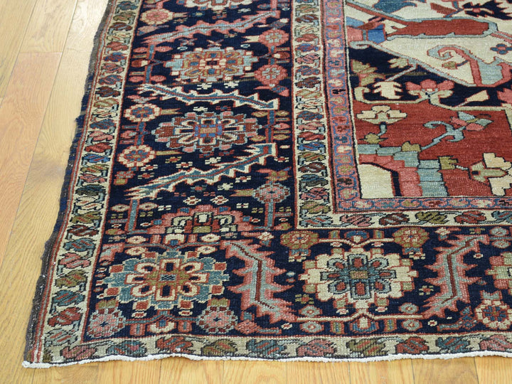 10'0" x 11'7" Vintage Hand Knotted Red Wool Rectangle Oriental Rug - MOA10234785