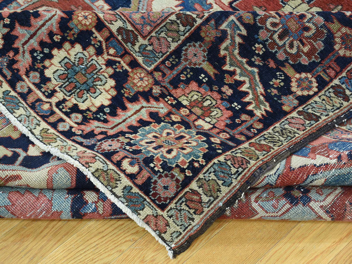 10'0" x 11'7" Vintage Hand Knotted Red Wool Rectangle Oriental Rug - MOA10234785