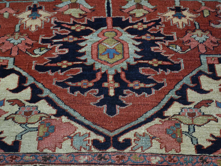 10'0" x 11'7" Vintage Hand Knotted Red Wool Rectangle Oriental Rug - MOA10234785