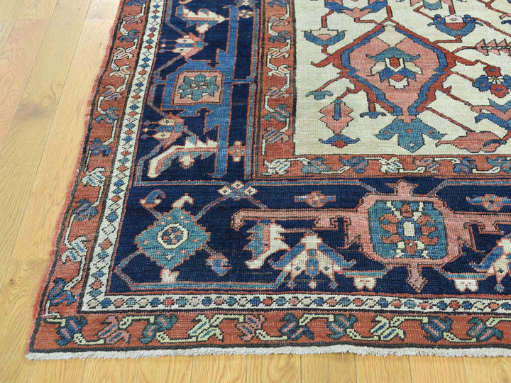 9'10" x 13'5" Vintage Hand Knotted Red Wool Rectangle Oriental Rug - MOA10235433