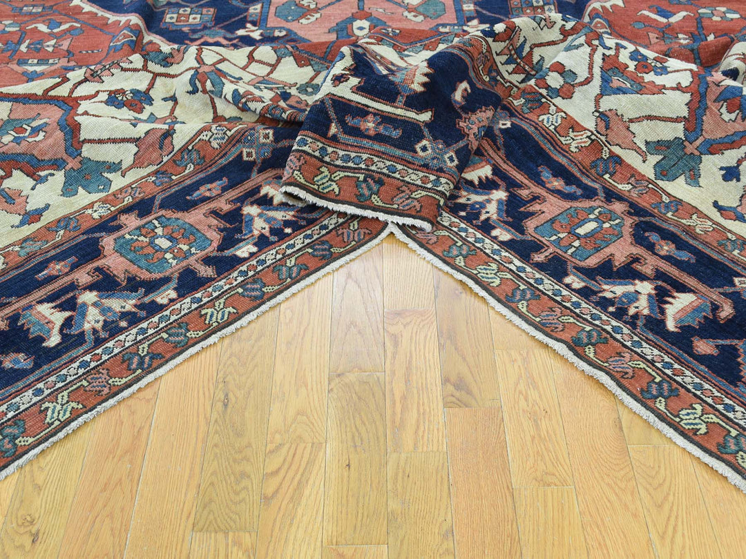 9'10" x 13'5" Vintage Hand Knotted Red Wool Rectangle Oriental Rug - MOA10235433