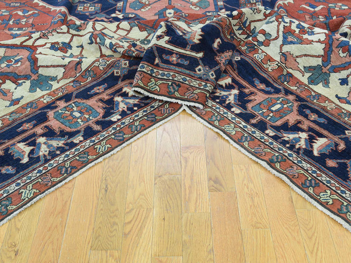 9'10" x 13'5" Vintage Hand Knotted Red Wool Rectangle Oriental Rug - MOA10235433