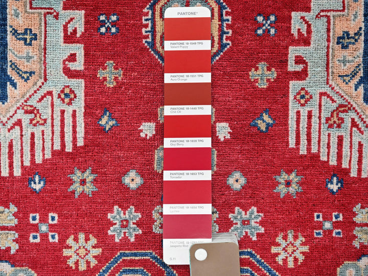 3'10" x 5'10" New Hand Knotted Red Wool Rectangle Oriental Rug - MOA102357