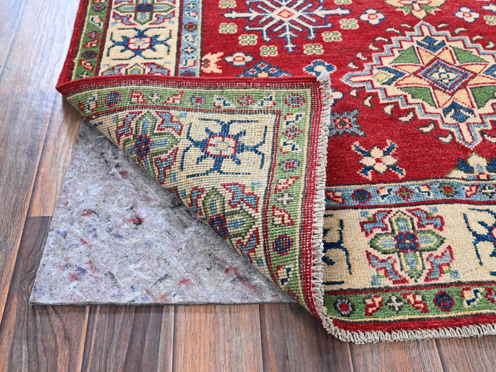 3'11" x 6'0" New Hand Knotted Red Wool Rectangle Oriental Rug - MOA102358