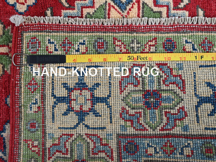 3'11" x 6'0" New Hand Knotted Red Wool Rectangle Oriental Rug - MOA102358