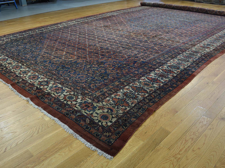 11'10" x 23'4" Vintage Hand Knotted Red Wool Rectangle Oriental Rug - MOA10235950