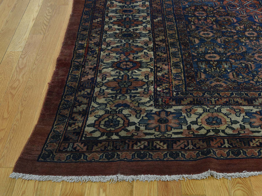 11'10" x 23'4" Vintage Hand Knotted Red Wool Rectangle Oriental Rug - MOA10235950