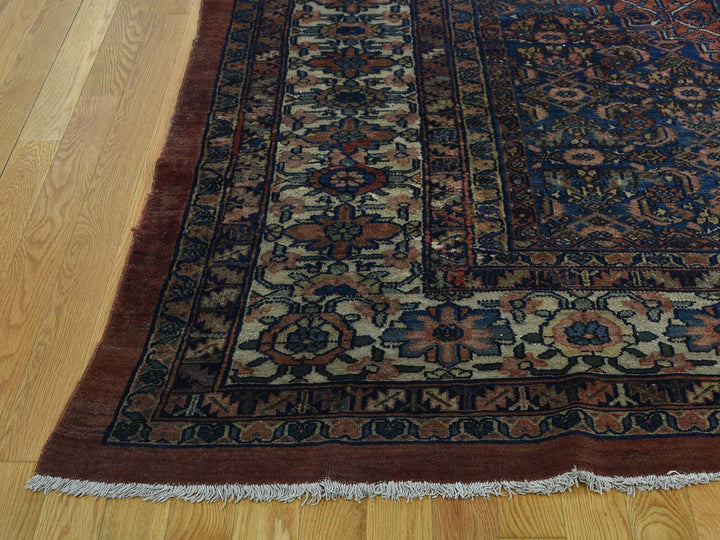 11'10" x 23'4" Vintage Hand Knotted Red Wool Rectangle Oriental Rug - MOA10235950
