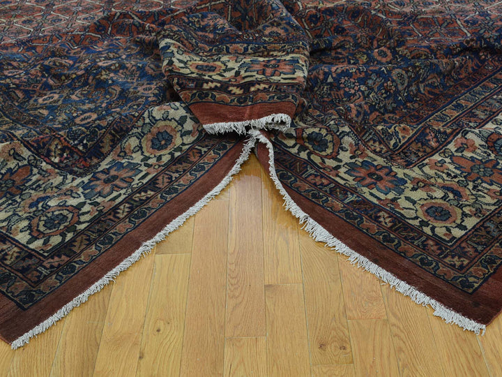 11'10" x 23'4" Vintage Hand Knotted Red Wool Rectangle Oriental Rug - MOA10235950