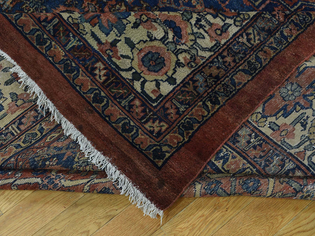 11'10" x 23'4" Vintage Hand Knotted Red Wool Rectangle Oriental Rug - MOA10235950