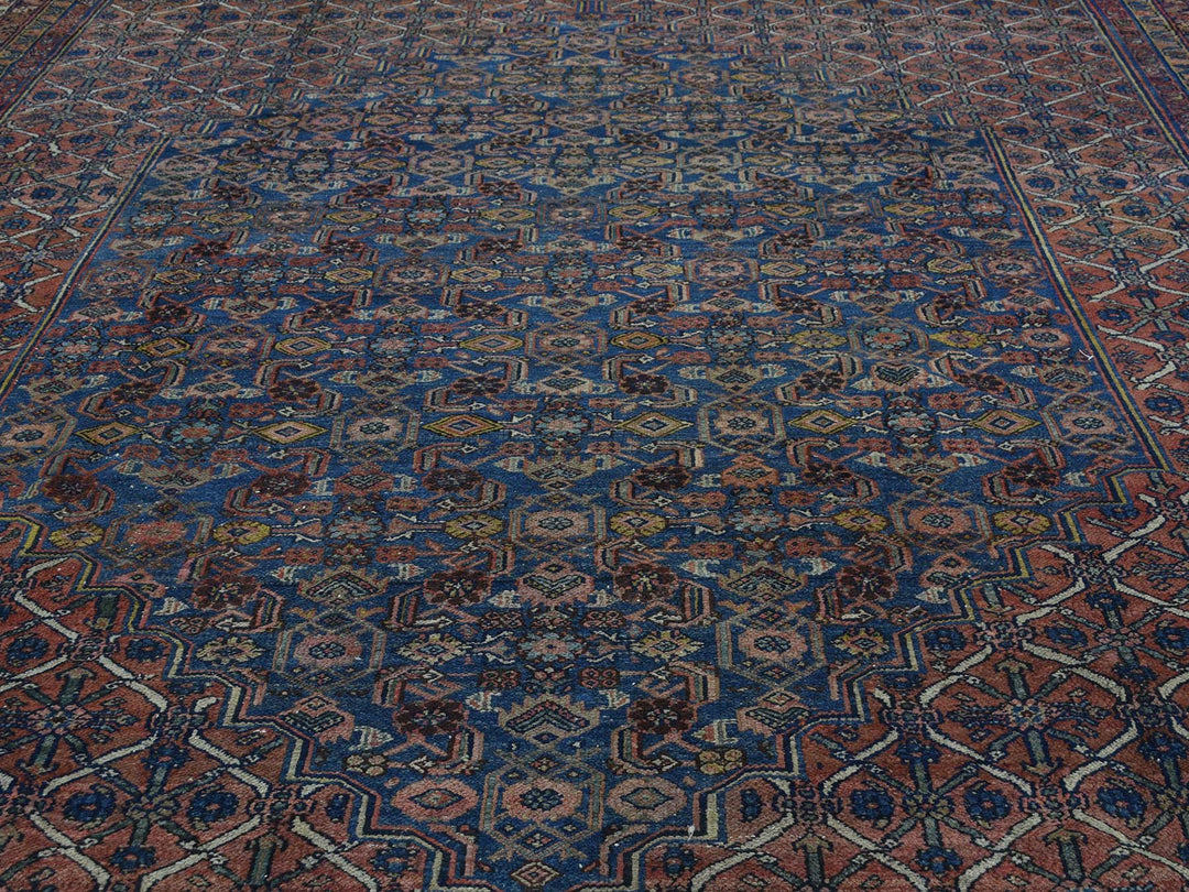 11'10" x 23'4" Vintage Hand Knotted Red Wool Rectangle Oriental Rug - MOA10235950