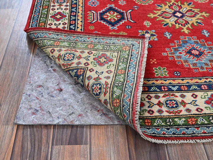 4'0" x 6'0" New Hand Knotted Red Wool Rectangle Oriental Rug - MOA102359