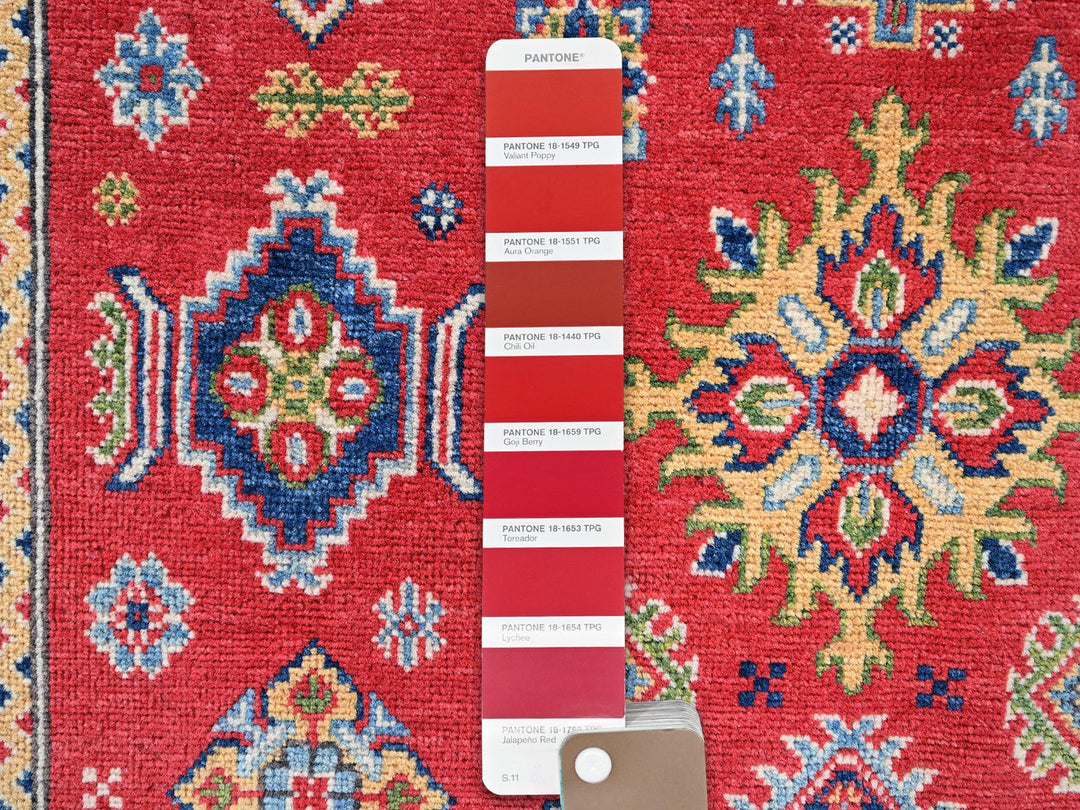 4'0" x 6'0" New Hand Knotted Red Wool Rectangle Oriental Rug - MOA102359