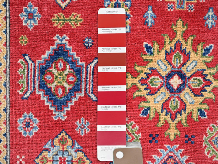 4'0" x 6'0" New Hand Knotted Red Wool Rectangle Oriental Rug - MOA102359