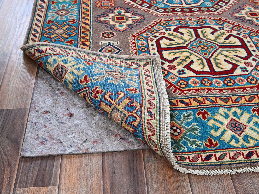 3'11" x 5'9" New Hand Knotted Grey Wool Rectangle Oriental Rug - MOA102360