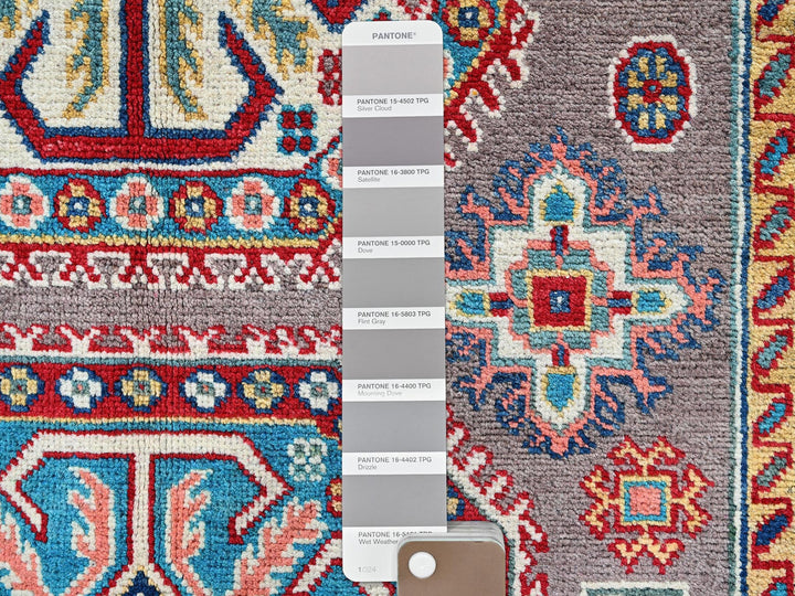 3'11" x 5'9" New Hand Knotted Grey Wool Rectangle Oriental Rug - MOA102360