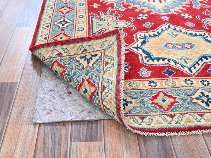 4'1" x 6'1" New Hand Knotted Red Wool Rectangle Oriental Rug - MOA102361