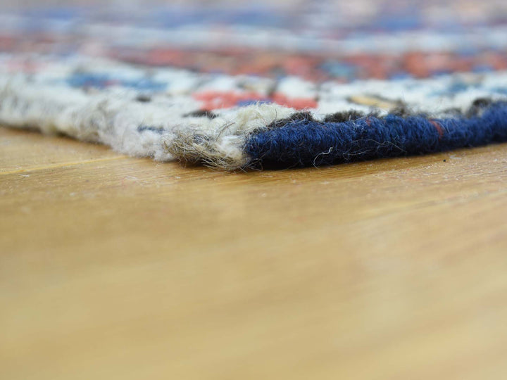 3'5" x 12'9" Vintage Hand Knotted Blue Wool Runner Oriental Rug - MOA10236267