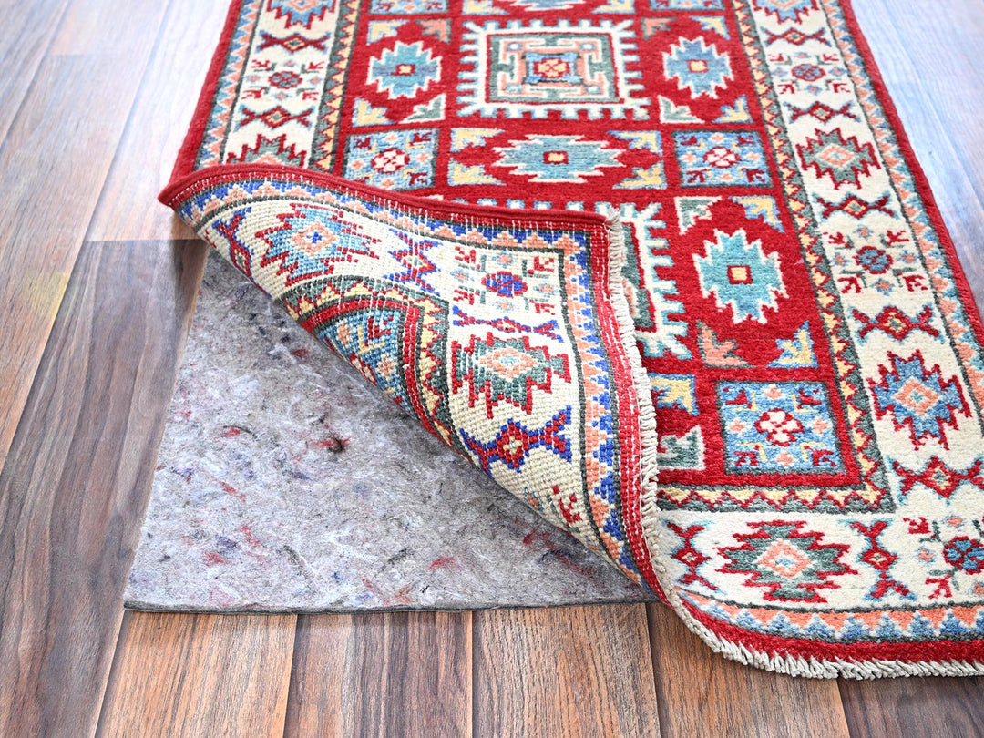 1'11" x 3'0" New Hand Knotted Red Wool Rectangle Oriental Rug - MOA102362