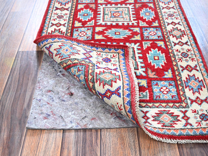 1'11" x 3'0" New Hand Knotted Red Wool Rectangle Oriental Rug - MOA102362