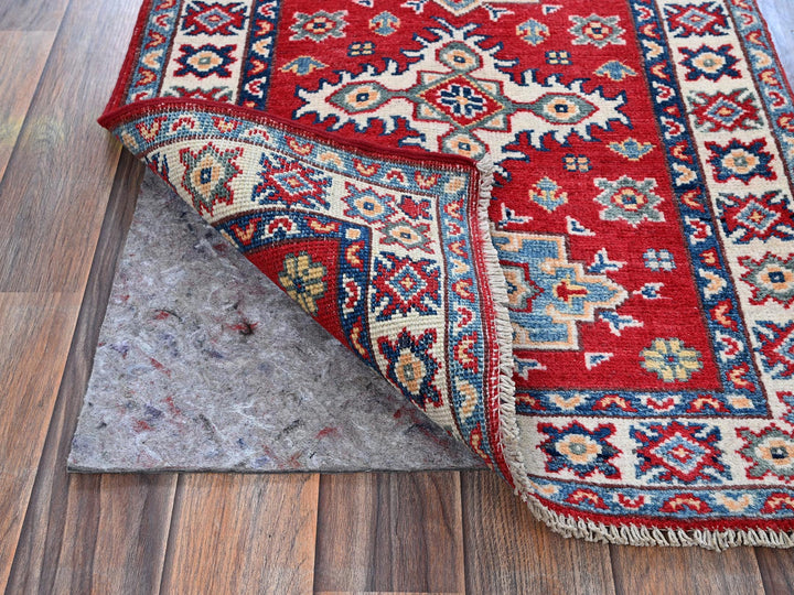 2'2" x 2'11" New Hand Knotted Red Wool Rectangle Oriental Rug - MOA102363