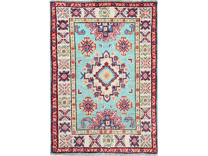 2'1" x 3'0" New Hand Knotted Blue Wool Rectangle Oriental Rug - MOA102365