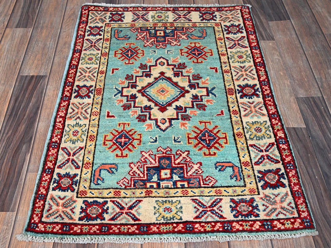 2'1" x 3'0" New Hand Knotted Blue Wool Rectangle Oriental Rug - MOA102365