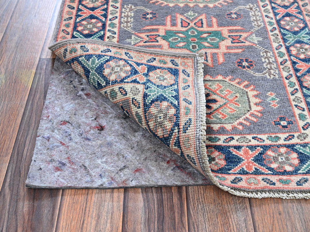 2'0" x 2'8" New Hand Knotted Grey Wool Rectangle Oriental Rug - MOA102368