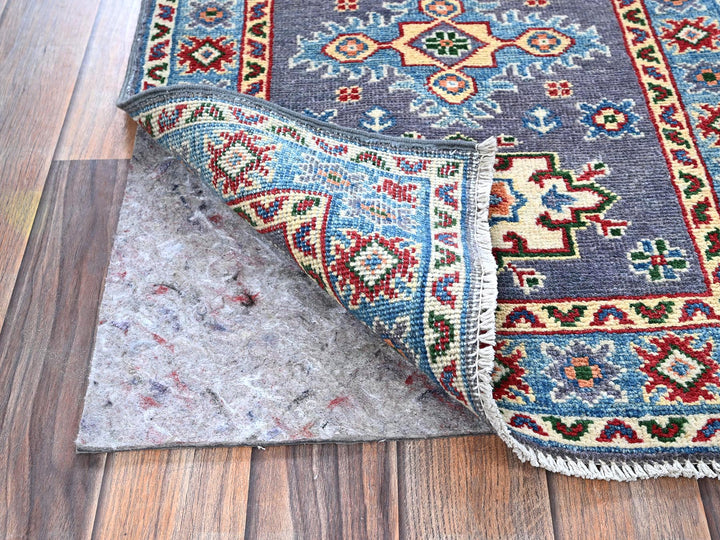 2'0" x 2'11" New Hand Knotted Grey Wool Rectangle Oriental Rug - MOA102369