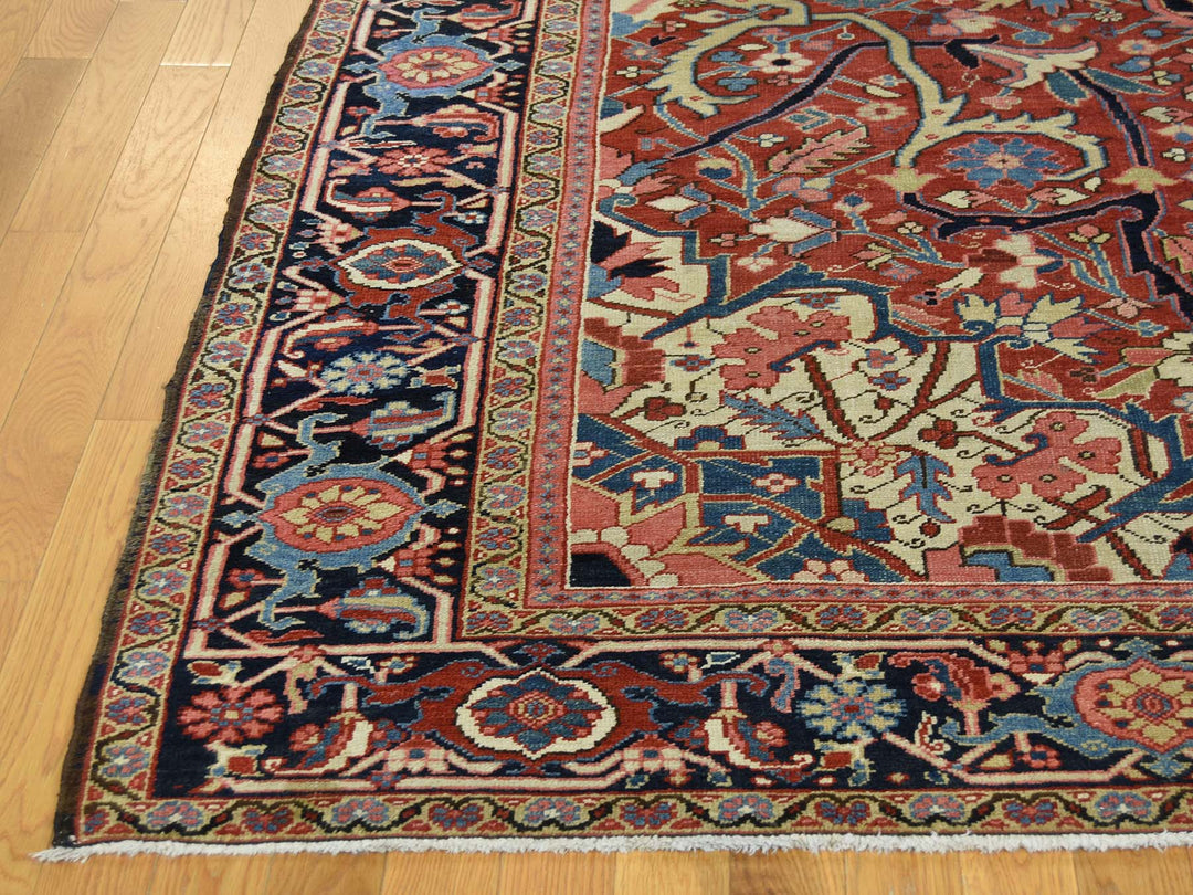 8'6" x 11'7" Vintage Hand Knotted Red Wool Rectangle Oriental Rug - MOA10237427